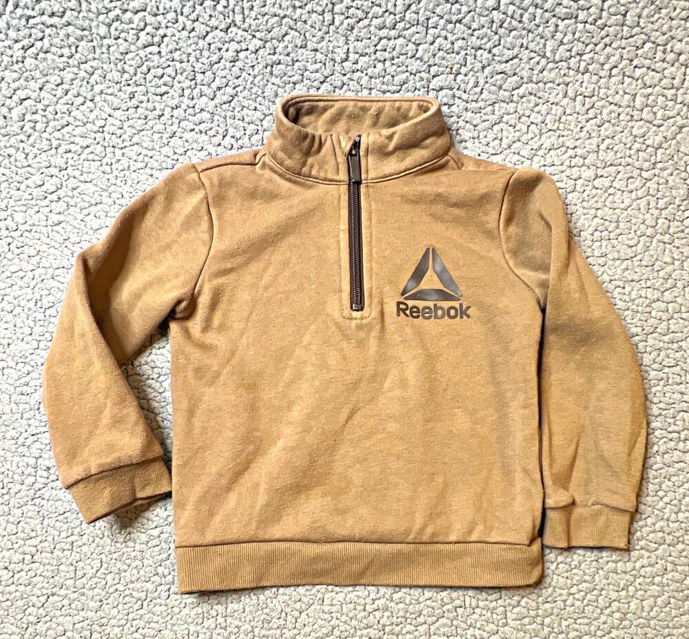 Reebok Fleece 1/4 Zip Pullover Jacket Unisex Toddler 2T Brown Long Sleeve